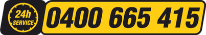 musta-keltainen 24 h service logo